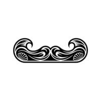 Decorative Black and White Swirl Element - RetroArt Deco Style vector
