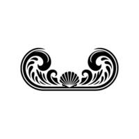 Elegant Seashell Ornament in Black and White vector
