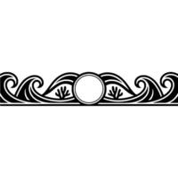 Art Deco Ocean Wave Border with Center Circle Element vector