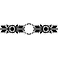 Elegant Floral Border with Sunflower and Circle Element vector