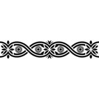 Decorative Black and White Floral Border Element on White vector