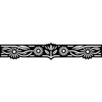 Elegant Floral Border in Black and Silver - Decorative Element vector