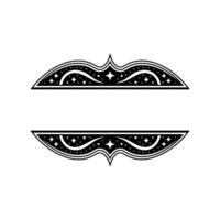 Elegant Black White Frame with Stars and Dots - Decorative Border vector
