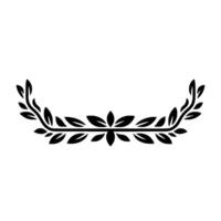 Elegant Black Leafy Laurel Wreath on White Background vector