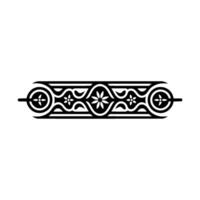 Decorative Floral Border Element - in Black and White vector