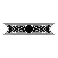 Celestial Ornament Black and White Geometric with Moons and Stars vector