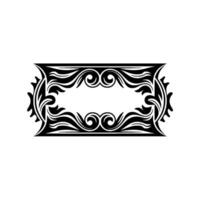 Ornamental Black and White Rectangular Frame, Decorative vector
