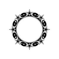 Celestial Frame Illustration Stars, Moons, Circle, Minimalist vector