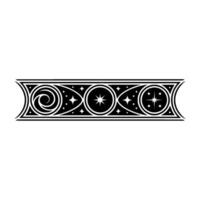 Celestial Border in Black and White Abstract Ornamentation vector