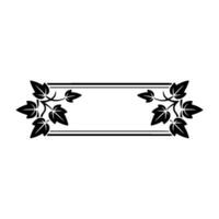 Minimalist Ivy Frame Silhouette on White, Elegant Element vector