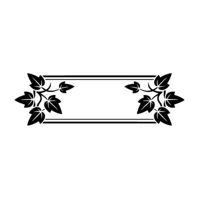Minimalist Ivy Frame Silhouette on White, Elegant Element