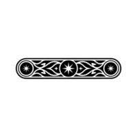 Elegant Black and White Ornament Star Motif Border vector