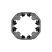 Elegant Geometric Floral Frame in Minimalist Style vector