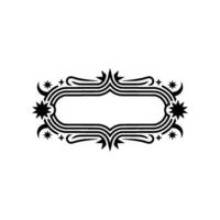 Decorative Black and White Frame with Stars and Curlicues vector