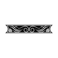 Elegant Black and White Swirl Border , Decorative Element vector