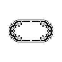 Elegant Floral Frame in, Black, and White vector