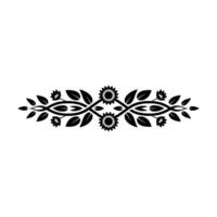 Elegant Black Floral Element on Gradient Background vector