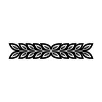 Black Leaf Border on White, , Botanical Ornament, Decorative Element vector