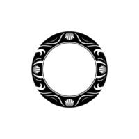 Elegant Circular Frame with Shells, Minimalist vector