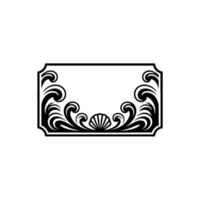 Elegant Nautical Frame with Shell and Swirls - Decorative Border vector
