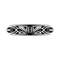 Ornate Black and White Floral Border Element, Abstract Style vector