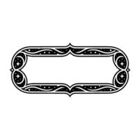 Elegant Black Frame with Starry Elements, Decorative on White vector