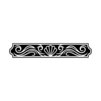Elegant Border Seashell Swirls, Minimalist Black White vector