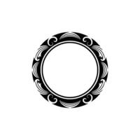 Elegant Circular Ornamental Frame with Flourishes, Monochrome vector
