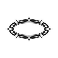 Ornate Black Outline Frame on White Background vector