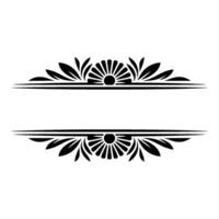 Elegant Floral Frame with Empty Space - Black and White Decoration vector