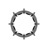 Geometric Black Circle Frame, Minimalist on White vector