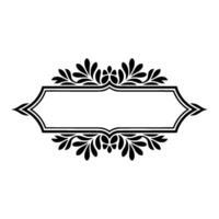 Elegant Black Floral Frame, on Light Background vector