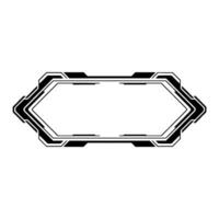Futuristic HUD Frame in Black and White, Minimalist vector