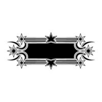 Black White Retro Banner with Stars and Decorative Elements vector