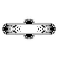 Art Deco Space Frame with Sun and Stars - Illustration vector