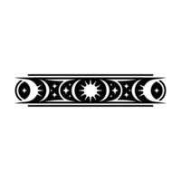Celestial Border, Sun, Moon, Star vector