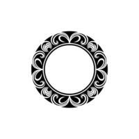 Elegant Black and White Circular Ornament , Decorative Frame, Minimalist Style vector