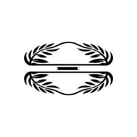 Elegant Black Olive Branch Element with Reflection vector
