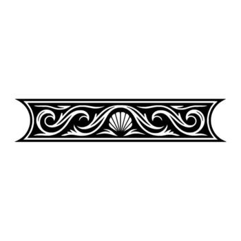 Ornate Scrollwork Border with Seashell Element vector