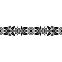 Floral Border, Black and White Sunflower Pattern vector