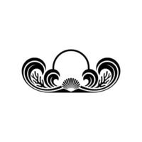 Minimalist Ocean Wave Shell vector