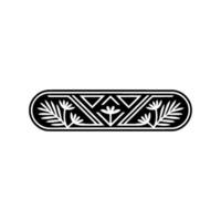 Elegant Black White Floral Border Element, Geometric vector