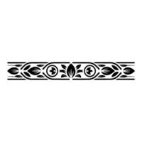 Elegant Black Floral Border on White, Decorative- Element vector