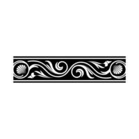 Elegant Black White Decorative Border with Shell and Swirl Elements vector