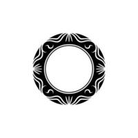 Elegant Black and White Circular Ornament, Decorative Frame, Minimalist vector