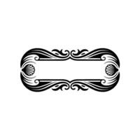 Elegant Decorative Frame with Shell Elements in Black on White vector