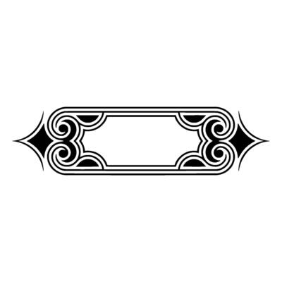 Elegant Black, and White Ornamental Frame on White Background