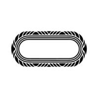 Minimalist Black and White Oval Frame Element vector