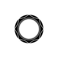 Geometric Starburst Frame in Black and White - Minimalist vector