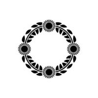 Geometric Sunflower Wreath Illustration on Light Background vector